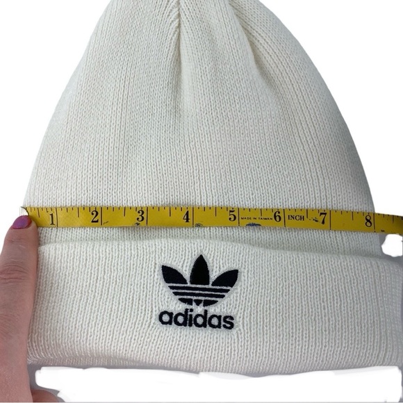 Adidas Originals Trefoil White Womens Fit Knit Beanie - Picture 11 of 11